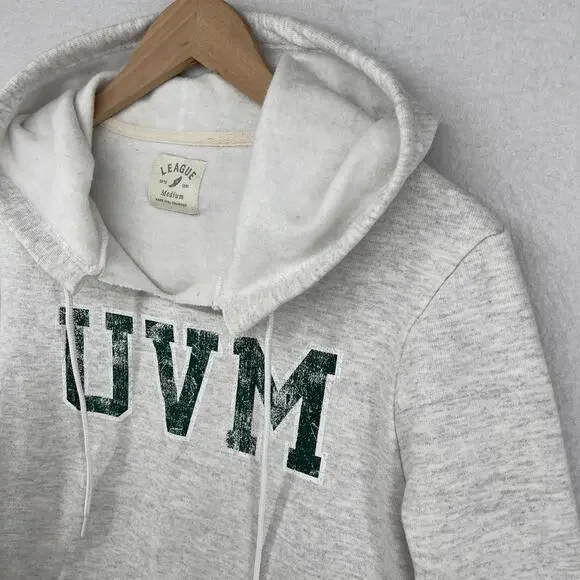 UNIVERSITY OF VERMONT Hoodie Womens M Catamounts Cropped Cutout Fleece Gray - Picture 6 of 15